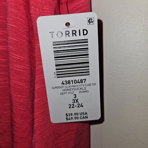 NWT Torrid Pink Fit & Flare Tank Top w Non-Working Buttons (3X) - Picture 5 of 9
